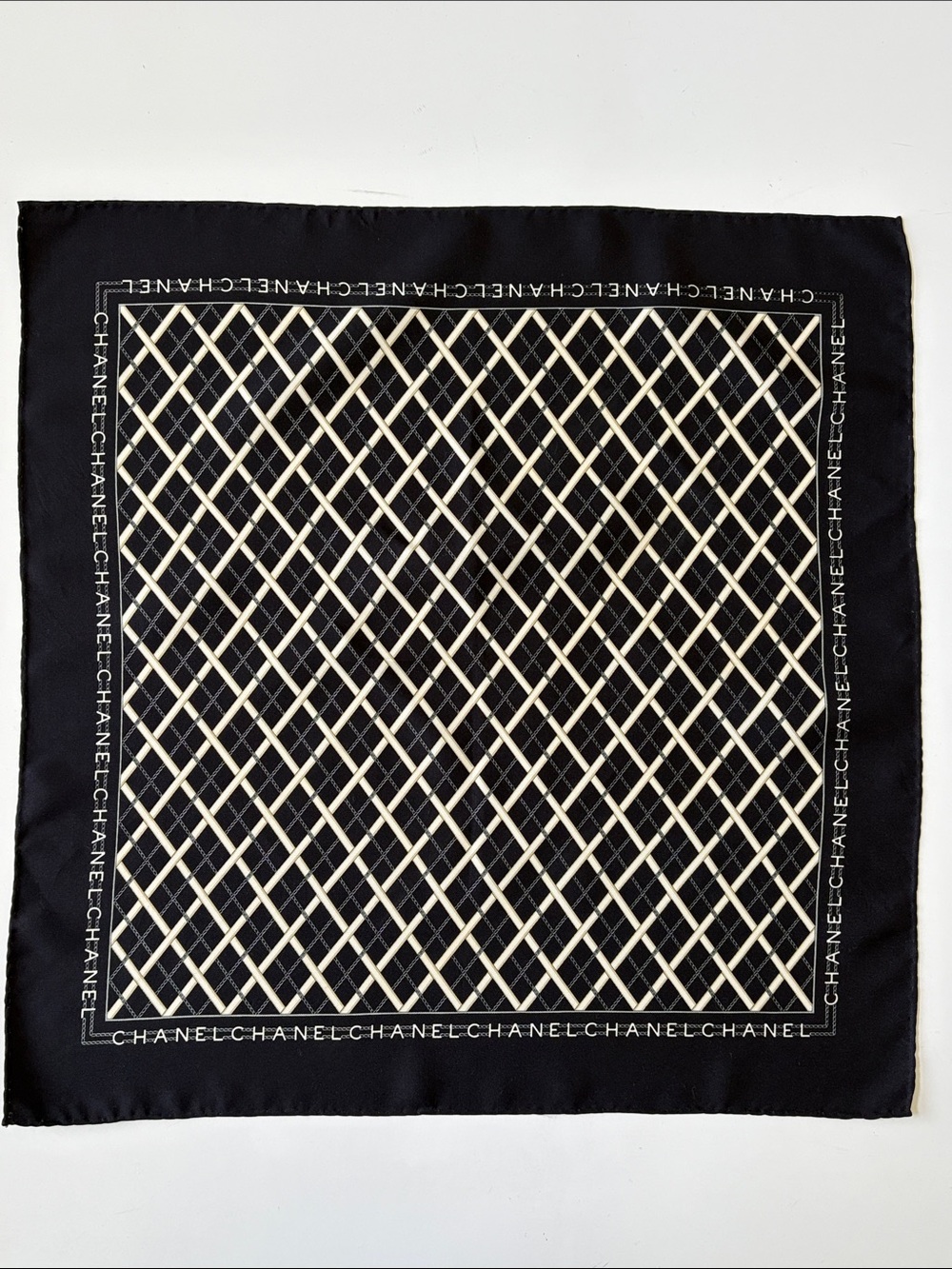 CHANEL Vintage Silk Neck Scarf
